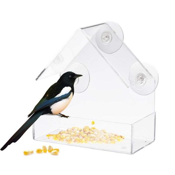 

other bird supplies 25# feeder acrylic transparent window viewing feeders tray birdhouse pet water suction cup mount house