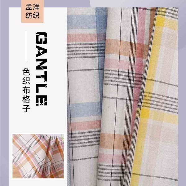 

40s cotton fashion yarn dyed plaid shirt for women's children's dress fabric in spring and summer, Black;white