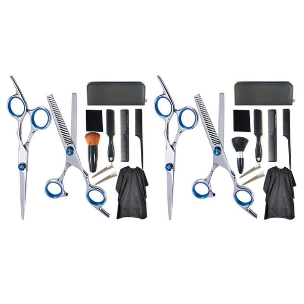

hair scissors 11pcs professional cutting set thinning shears razor comb clips cloak styling tool hairdressing kit