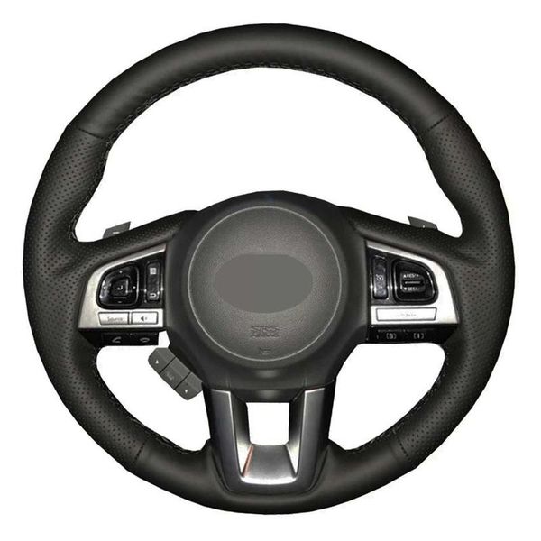 

car steering wheel cover soft black leather for legacy xv 2021-2021 outback 2014-2021 forester accessories covers