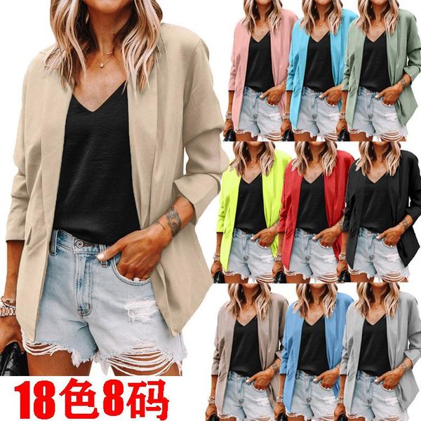 

women's suits & blazers 2021 autumn european and american fashion houndstooth leopard print lapel slim cardigan temperament suit jacket, White;black