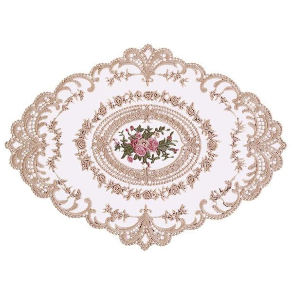 

mats & pads small tablecloth lace fabric dining table 4pcs mat embroidery craft decoration anti-scald placemat european style
