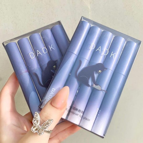 

lip gloss dadk 5pcs velvet matte box soft fog lasting non fade lipstick set waterproof red tint pen makeup cosmetic