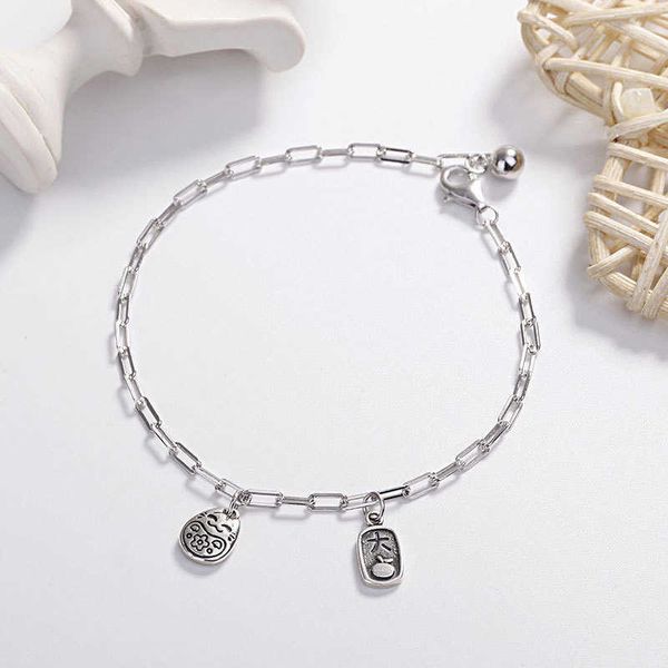 

sier auspicious fortune cat bracelet s925 sier bracelet chic personalized women's fashion jewelry, Golden;silver