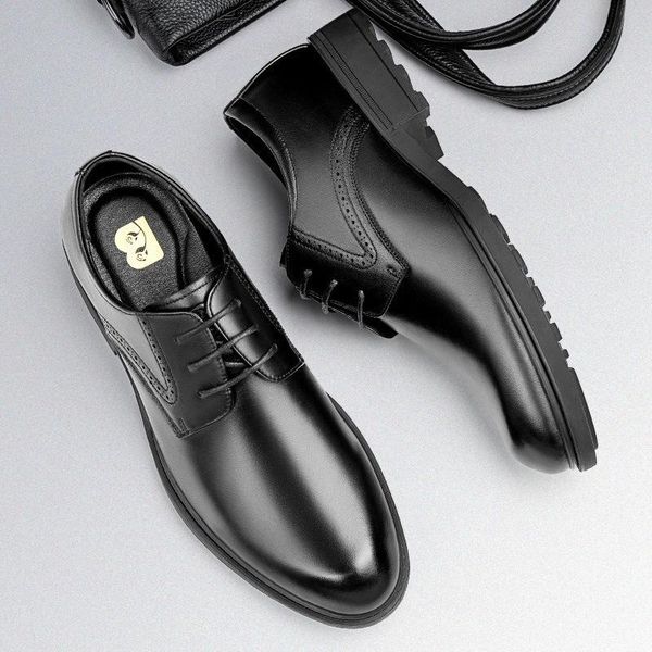 

dress shoes business black formal leather for men british pointed men's lace up