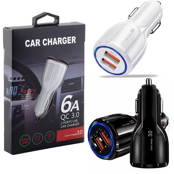 

3.1a quick charge car charger dual usb port fast chargers for smart phone pc