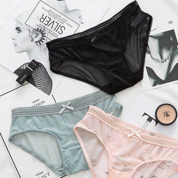 

briefs panties style taohua lace transparent women's wide waist and breathable solid color without trace, Black;white