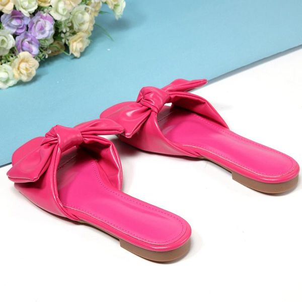 

rose red women slippers brand comfortable only big bow fashion plus size, Black