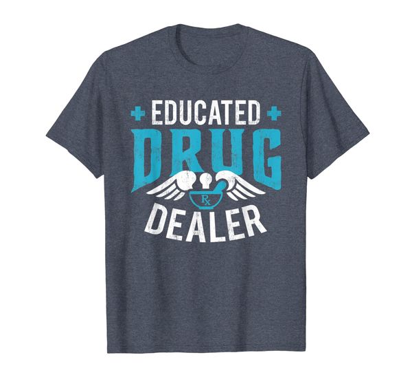 

educated drug dealer - pharmacist pharmacy gift t-shirt, White;black