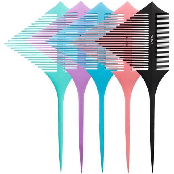

hair brushes dyeing comb multifunctional double-sided pointed-tail triangle pick portable for hairstylist hairdressing product, Silver