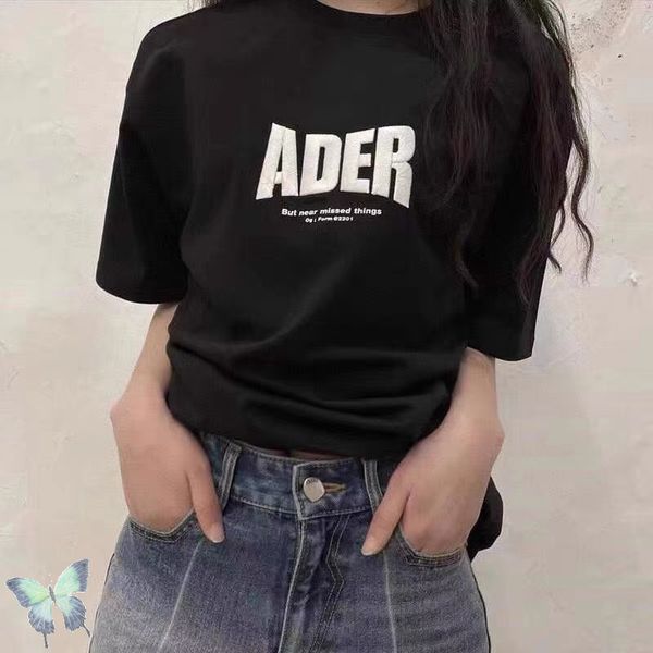 

summer letter embroidered t-shirt men women casual with tag label, White
