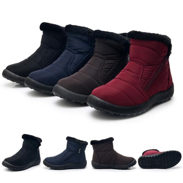 

boots women 2021 autumn & winter women's snow ankle short bootie waterproof footwear warm shoes mother, Black