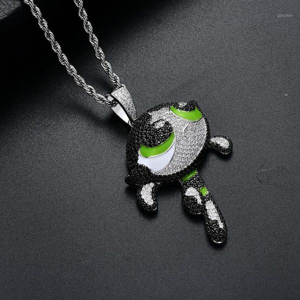 

hip hop micro paved + cubic zirconia bling iced out cartoon the girls pendants necklace for men rapper jewelry1, Silver