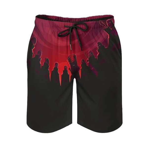 

men's shorts summer men causal short breathable quick dry geeky japanese anime r340 sports akatsuki (13) male, White;black