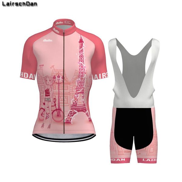 

racing sets sptgrvo lairschdan 2021 pink woman cyclist outfit cycling clothing complete summer jersey set mtb uniform bike wear suit, Black;blue