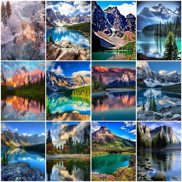 

diamond painting huacan 5d diy mountain mosaic embroidery nutural landscape cross stitch decoration for home