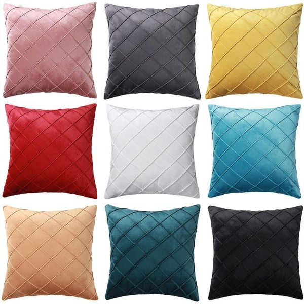 

luxurious throw pillowcase square cushion cover solid sofa decorative pillow case 1pc geometric lattice 17x17 cushion/decorative