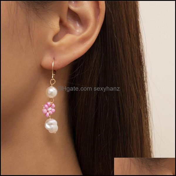 

dangle & chandelier earrings jewelry ethnic style daisy imitation pearl metal rice beads tassel ear buckle european women business party dre, Silver