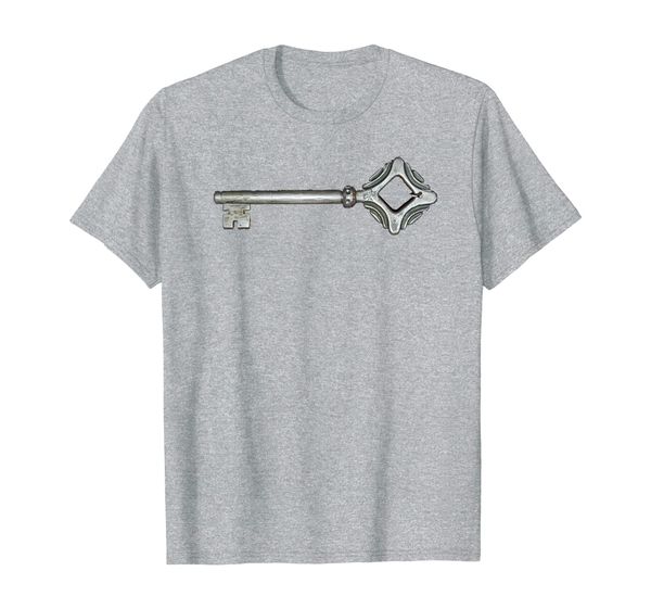 

ancient silver skeleton key t-shirt, White;black