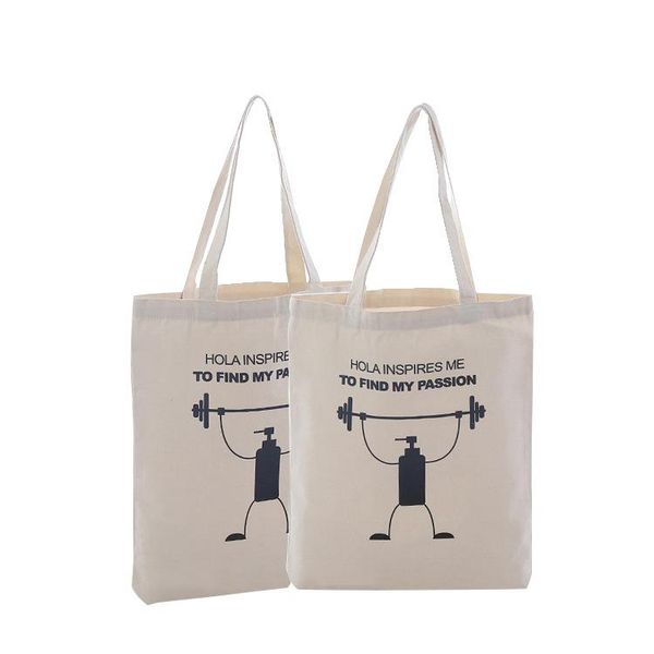 2021 Werbung Sublimation Canvas Tasche Umweltfreundliche leere Einkaufshandtasche Damen Baumwolltasche Wärmeübertragungsdruck Individuelle Größe