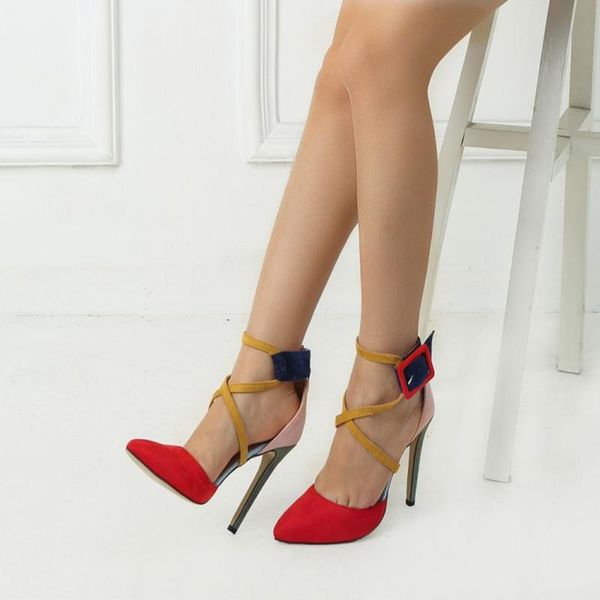 

dress shoes color block suede fashion super high heel ladies sandals, Black