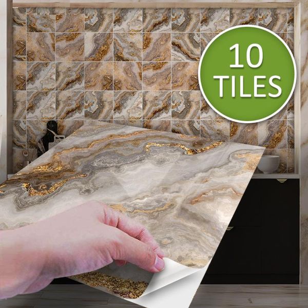 

15/20cm marble tile sticker pvc diy self-adhesive wall for bathroom kitchen camper home decor stickers