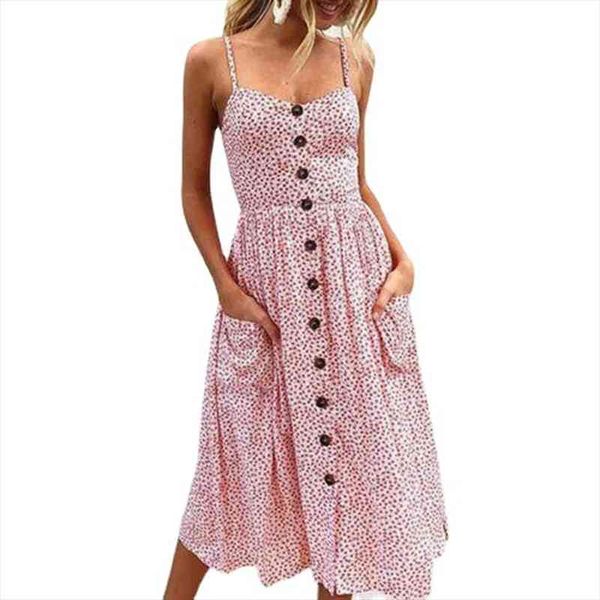 

au women holiday beach midi sundress summer strappy casual buttons pockets dress style vintage lady dress y2k, Black;gray