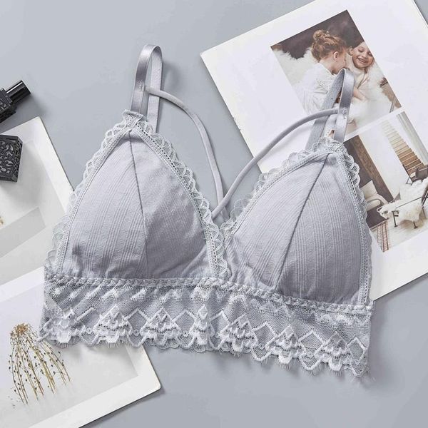 

bras cross design sports push up lace trim bralette fashion backless thin tube water drop-shaped padded bra, Red;black