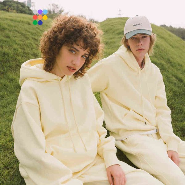 

inflation streetwear plain hoodies men trendy winter thick fleece warm hip hop oversized hoodie couple matching hoodies men 211217, Black