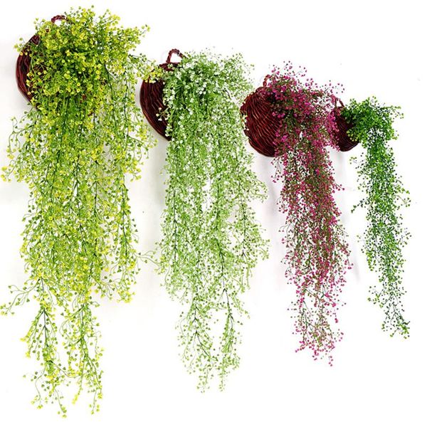 

80cm artificial blossom vine wall hanging fake flowers for party wedding ceiling decor garland arch ivy diy decorative & wreaths