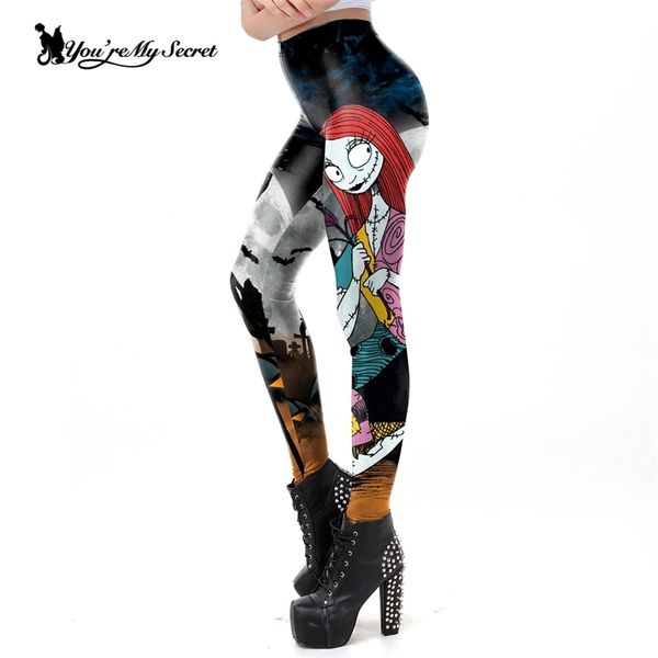 

[you're my secret] fashion zombie series legging for women push-up fitness leggins pants casual halloween party trousers 211218, Black