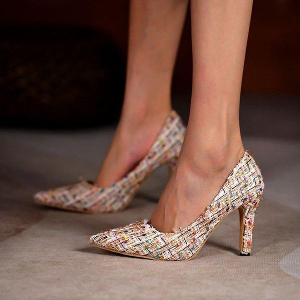 

dress shoes brand design elegant concise women's pumps autumn spring thin high heels ladies classic temperament, Black