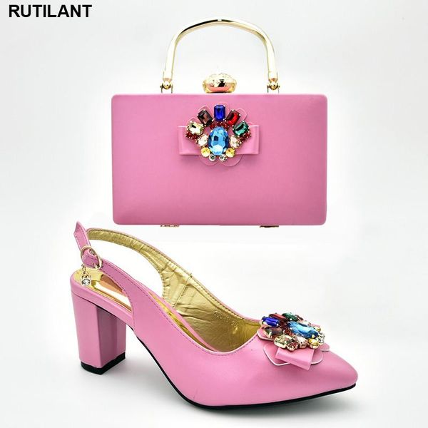 

shoe and matching bag for nigeria party ladies sandals with heels summer high heeled shoes women italian elegant pumps dress, Black