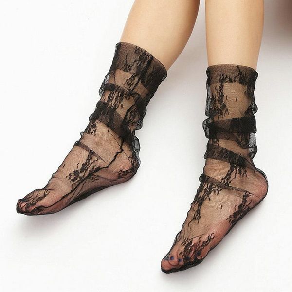 

socks & hosiery lingerie spring/summer thin mesh breathable japanese bud polka dot clothing for women exotic apparel, Black;white
