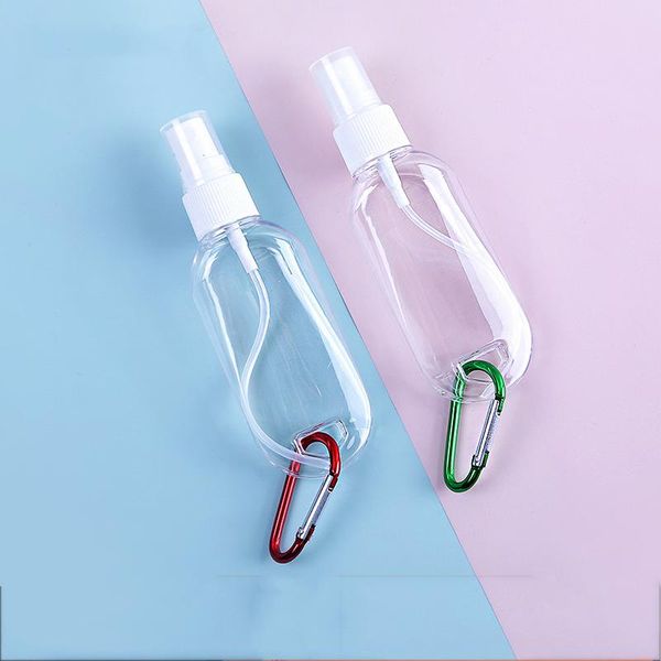 

trunk nasal spray bottle hand sanitizer hook hanging inverted with carabiner liquid soap shampoo dispenser