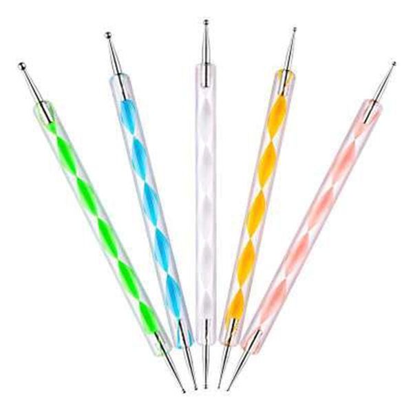 

nail brushes 5 pcs/set crayon wax dotting pen pencil self-adhesive rhinestones gems drilling picking picker tips tools diy salon art, Yellow