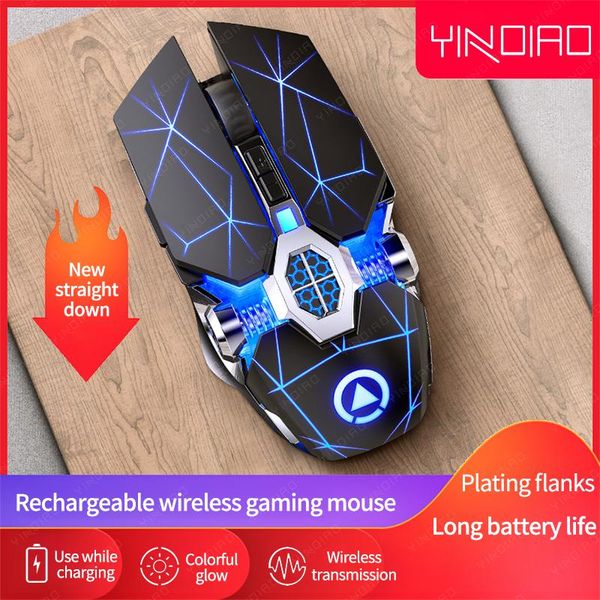 

mice a7 led colorful lights rechargeable mouse mini wireless mute usb optical ergonomic gaming notebook computer 20#
