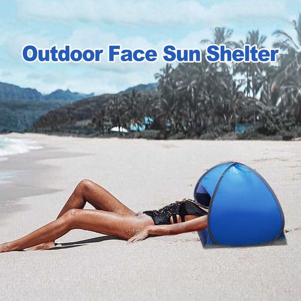 Sommer Outdoor Strand Gesicht Zelt Regenschirme Tragbare kleine Markise Persönliches Zelt Leichte Falten UV-Schutz Sun Shelter Neue Y0706