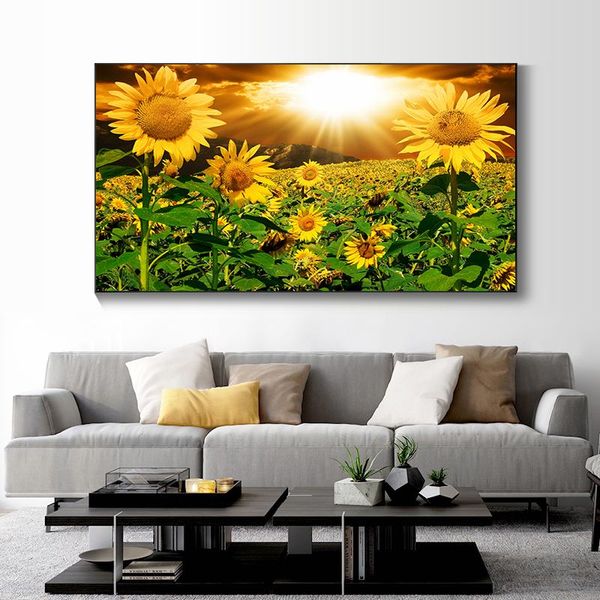 

paintings nordic morden flower canvas painting sunflower plant picture decoration poster print living room bedroom landscape wall art home