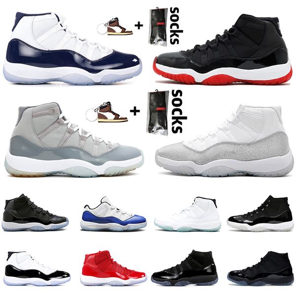 

2021 high 11s basketball shoes men womens jumpman 11 low bred white jubilee 25th anniversary vast grey metallic silver concord blue sneakers