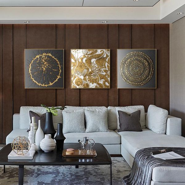 

paintings geometric abstraction golden pattern line circle rift modern nordic decorative painting for office home canvas wall art poster