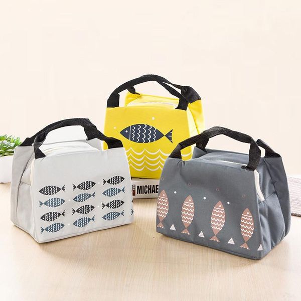 

hanging baskets functional pattern cooler lunch box portable insulated canvas bag thermal food picnic bags for women kids