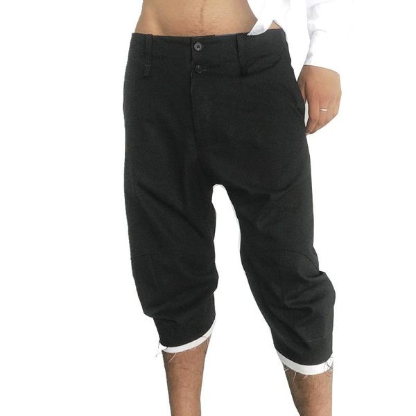 

men's pants 2021 clothing bigbang hair stylist fashion stereo cutting double foot mouth cotton linen singer costumes 27-46, Black