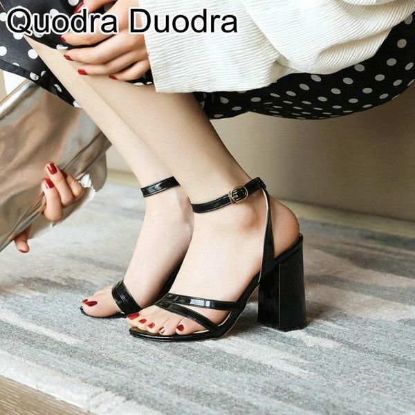 

summer sandals in women shoes open toe ladies fashion thick high heels leisure style female big size 34-48 43 45, Black