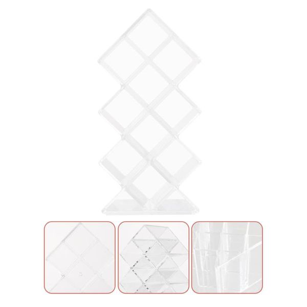 

1pc multifunction lip gloss holder home lipstick display container transparent storage boxes & bins