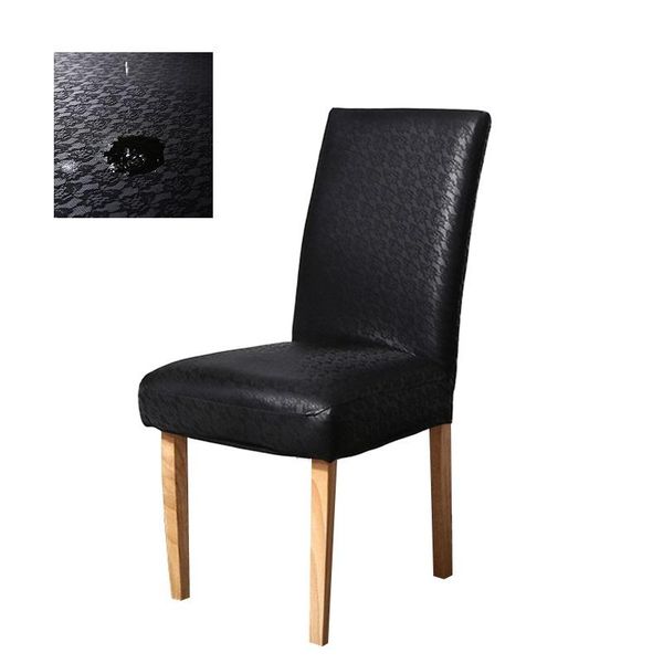 

chair covers pu leather fabric solid color cover waterproof dining seat el banquet wedding protector