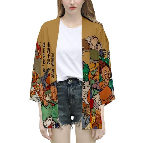 

ethnic clothing men's and women's kimono 2021 japanese traditional fukuya 3 cardigan shirt summer, Red