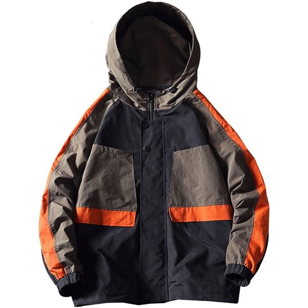 

men's jackets spring men casual fashion streetwear hip hop style windbreaker hooded bomber jacket abz627 4pph, Black;brown
