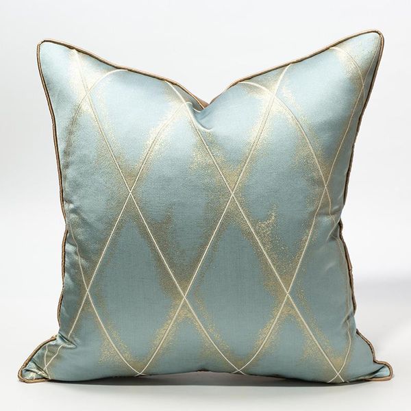 

blue orange satin jacquard pillowcase light luxury striped waist cushion cover home decor sofa bed bedside throw pillows case cushion/decora