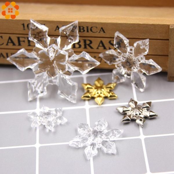 

christmas decorations 6pcs transparent/gold/silver acrylic snowflakes crafts pendants ornaments xmas tree kids gift hangings